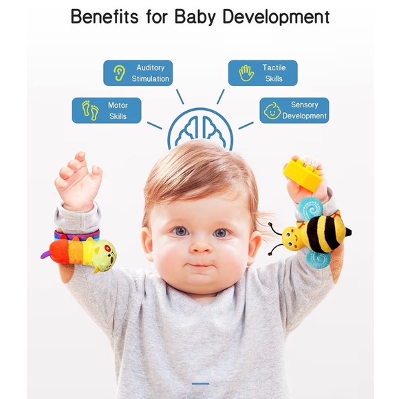 Vibrant Insect-Themed Baby Rattle Set (A166) - Picture 4 of 8